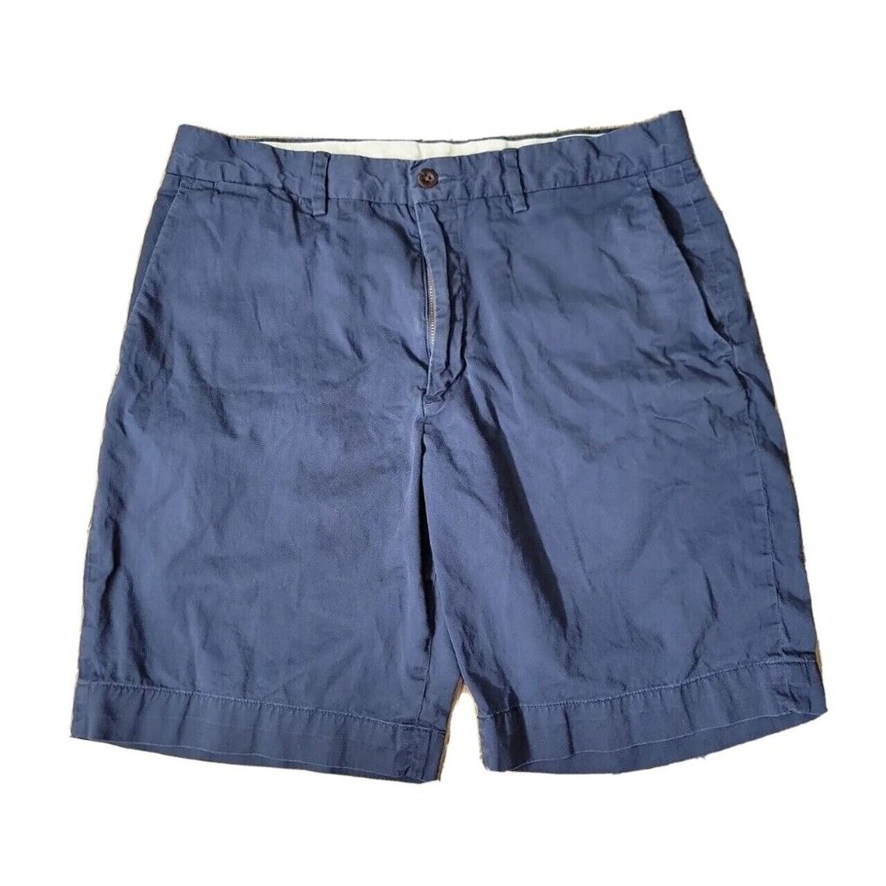 Polo Ralph Lauren Stretch Classic Fit Men's 31 Navy Flat Front Chino Shorts Prep